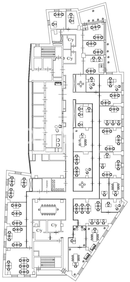 Планировка офиса 114.2-1243 м², 18 этаж, Бизнес-центр «Новосущевский»